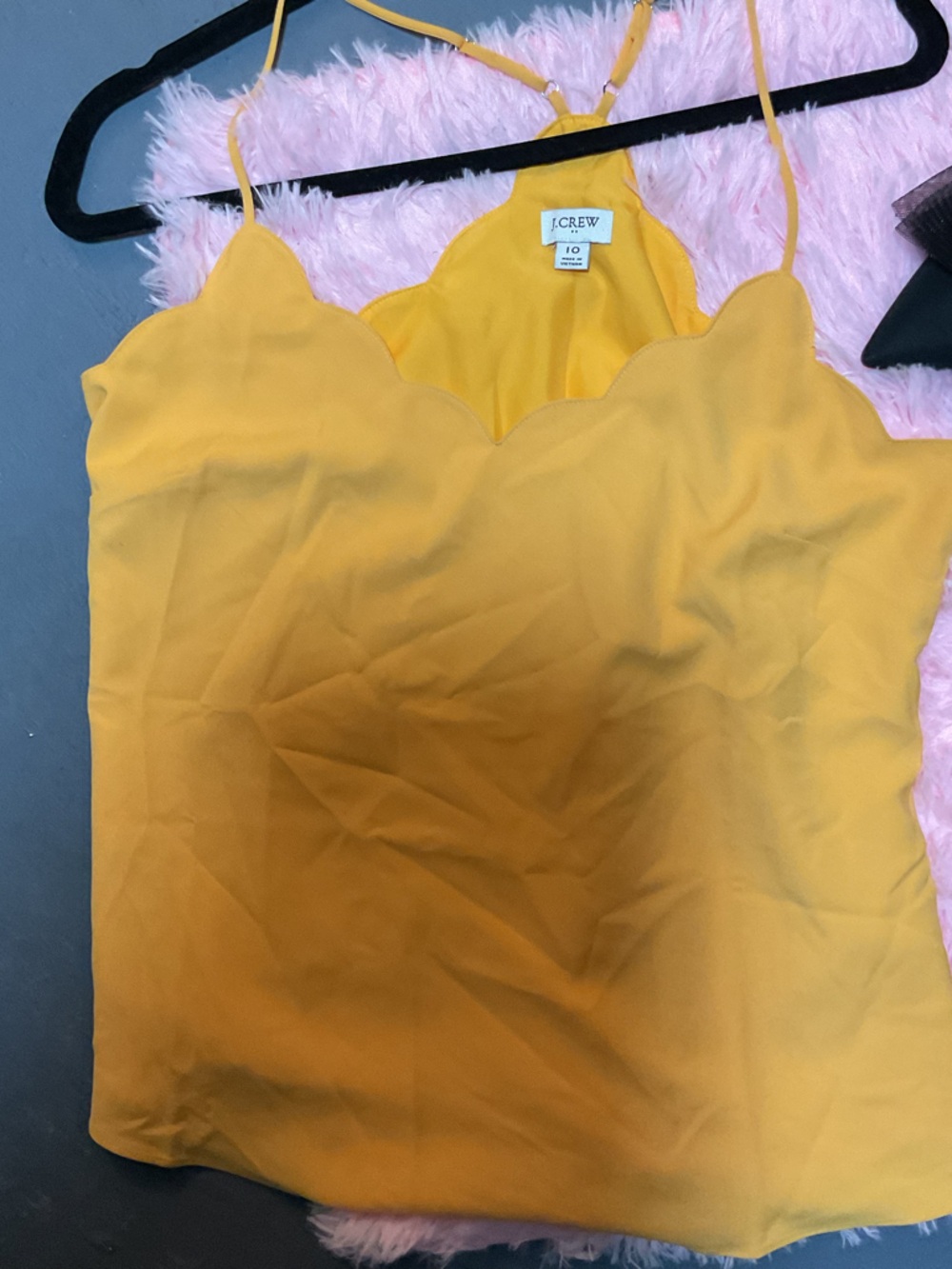 J. Crew Yellow Scallop-Edge Spaghetti-Strap Camisole